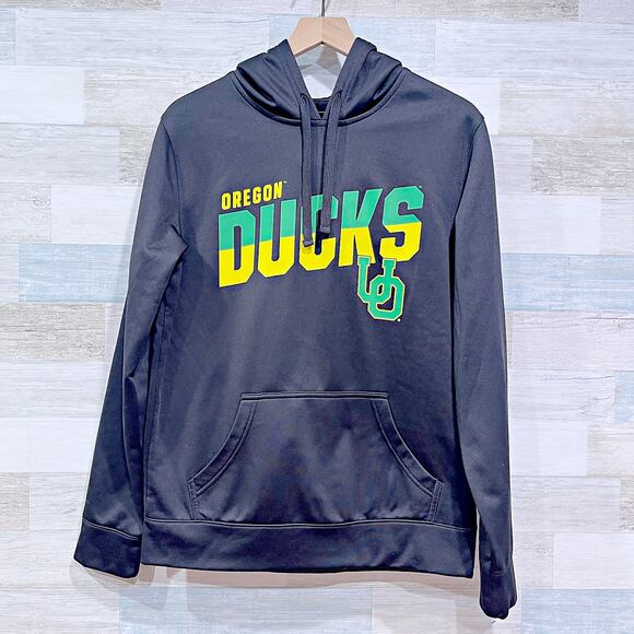 University of Oregon Ducks Performance Fleece Hoodie Black Fanatics Mens Medium - Picture 1 of 7